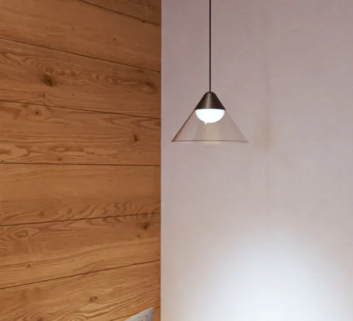 Suspension, Ark Recessed, noir, transparent, LED, 2700K, 350 lm, Ø19,5cm, H12,5cm - Beneito Faure