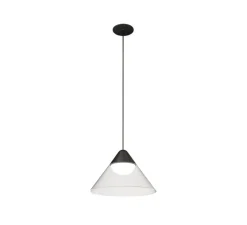 Suspension, Ark Recessed, noir, transparent, LED, 2700K, 350 lm, Ø19,5cm, H12,5cm - Beneito Faure