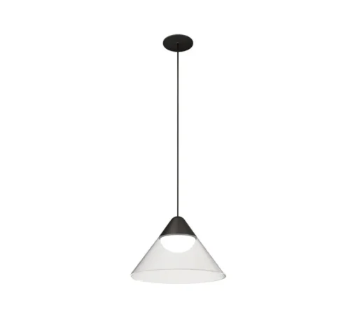 Suspension, Ark Recessed, noir, transparent, LED, 2700K, 350 lm, Ø19,5cm, H12,5cm - Beneito Faure