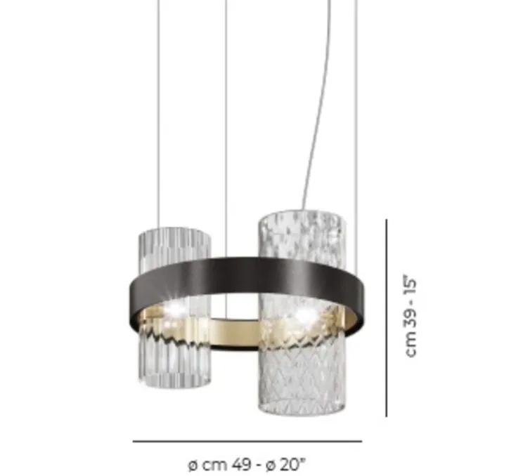 Suspension, Armonia SP 50, cristal, Ø49cm, H39cm - Vistosi