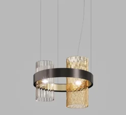 Suspension, Armonia SP 50, fumé, ambre, Ø49cm, H39cm - Vistosi
