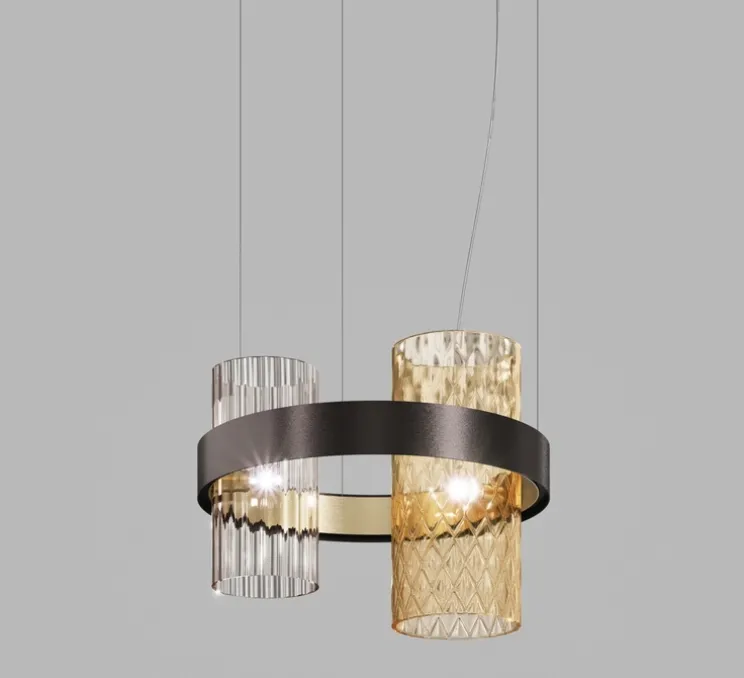 Suspension, Armonia SP 50, fumé, ambre, Ø49cm, H39cm - Vistosi