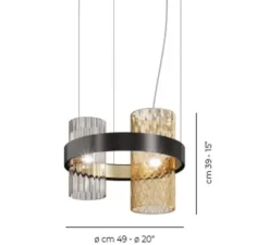 Suspension, Armonia SP 50, fumé, ambre, Ø49cm, H39cm - Vistosi