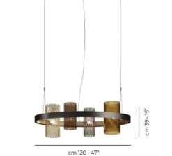 Suspension, Armonia SP OV1, Multicolore 1, Ø120cm, H39cm - Vistosi
