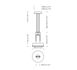Suspension, Arne Domus, blanc, IP54, LED, dim, 2700K, 1972 lm, Ø31cm, H37,3cm - Santa & Cole