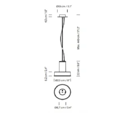 Suspension, Arne S Domus, vert foncé, IP65, LED, dim, 2700K, 2471 lm, Ø23cm, H22cm - Santa & Cole