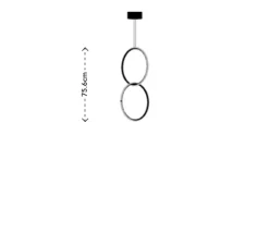Suspension, Arrangements (round S x2), noir, LED, 2700K, 2160lm, Ø39,5cm, H75,6cm - Flos