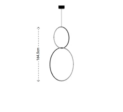 Suspension, Arrangements (round M + round L), noir, LED, 2700K, 4752lm, Ø102cm, H164,5cm - Flos