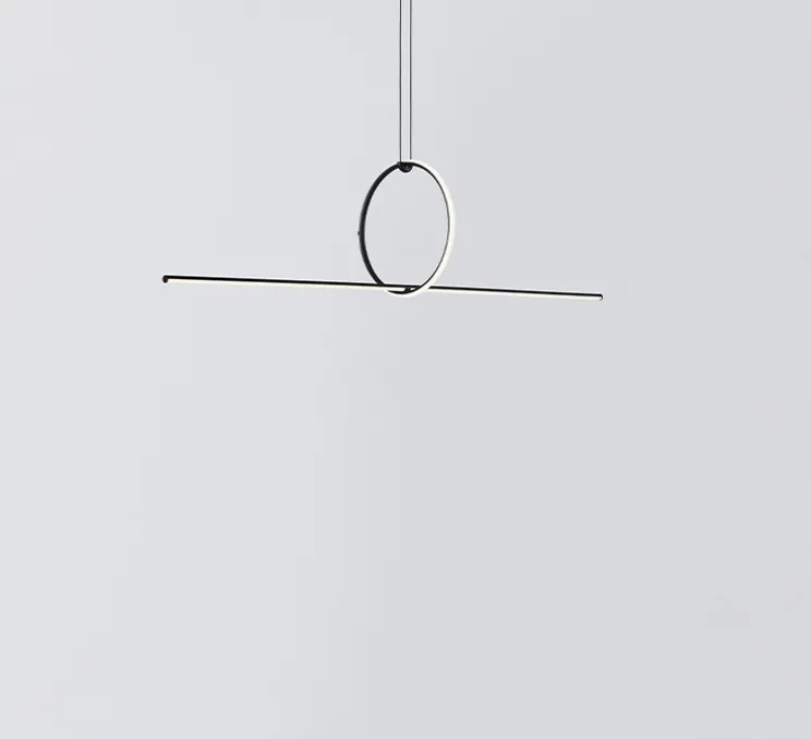 Suspension, Arrangements (round S + line), noir, LED, 2700K, 2376lm, L170,6cm, H39,8cm - Flos