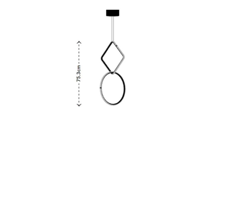 Suspension, Arrangements (square S + round S), noir, LED, 2700K, 1998lm, Ø39,8cm, H75,3cm - Flos