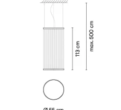 Suspension, Array, 1820, beige, rosace en surface, LED, dim, 1-10V, 2700K, 3993 lm, Ø55cm, H113cm - Vibia