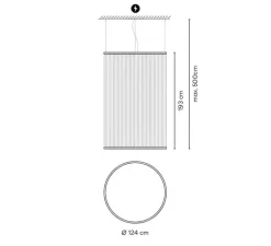 Suspension, Array, 1845, terracotta, LED, dim, 1-10V, 2700K, 9196 lm, Ø124cm, H193cm - Vibia