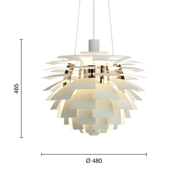Suspension, Artichoke S, vert poudré, laiton, Ø48cm, H46,5cm - Louis Poulsen