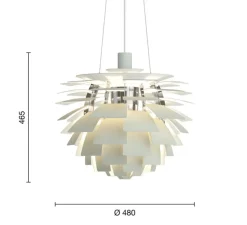 Suspension, Artichoke S, vert poudré, chrome, Ø48cm, H46,5cm - Louis Poulsen