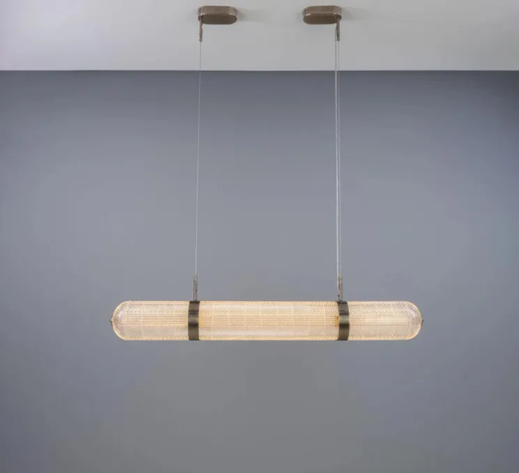Suspension, Ashford Linear, argent antique, LED, 2700K, 660 lm, Ø15cm, H120;9cm - Mullan Lighting