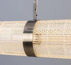 Suspension, Ashford Linear, argent antique, LED, 2700K, 660 lm, Ø15cm, H120;9cm - Mullan Lighting