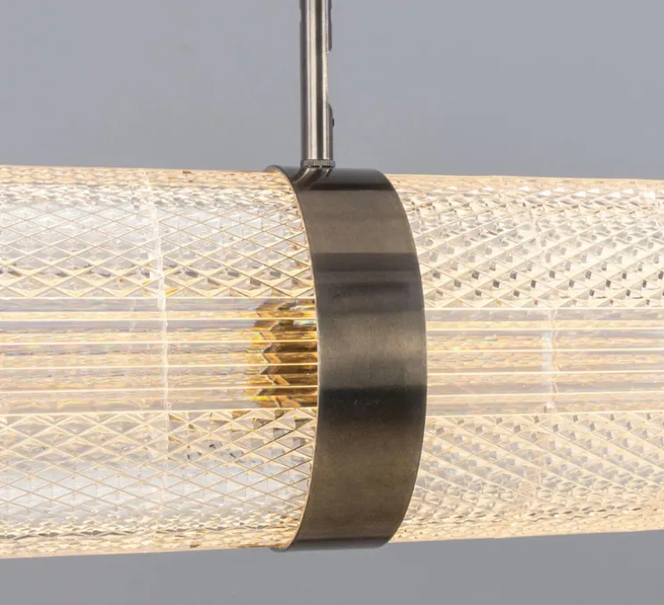 Suspension, Ashford Linear, argent antique, LED, 2700K, 660 lm, Ø15cm, H120;9cm - Mullan Lighting