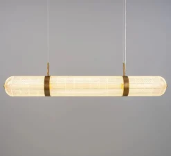 Suspension, Ashford Linear, laiton antique, LED, 2700K, 660 lm, Ø15cm, H120,9cm - Mullan Lighting