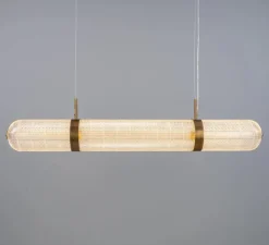 Suspension, Ashford Linear, laiton antique, LED, 2700K, 660 lm, Ø15cm, H120,9cm - Mullan Lighting