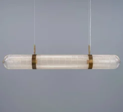 Suspension, Ashford Linear, laiton antique, LED, 2700K, 660 lm, Ø15cm, H120,9cm - Mullan Lighting