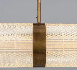 Suspension, Ashford Linear, laiton antique, LED, 2700K, 660 lm, Ø15cm, H120,9cm - Mullan Lighting