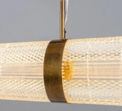 Suspension, Ashford Linear, laiton antique, LED, 2700K, 660 lm, Ø15cm, H120,9cm - Mullan Lighting