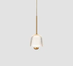 Suspension, Asteea 1, laiton satiné, Ø12,5cm, H30,3cm-Nuura