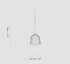 Suspension, Asteea 1, laiton satiné, Ø12,5cm, H30,3cm-Nuura