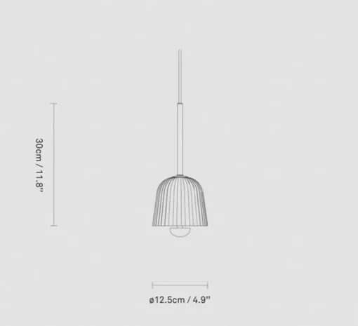 Suspension, Asteea 1, laiton satiné, Ø12,5cm, H30,3cm-Nuura