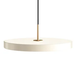 Suspension, Asteria Medium plus, blanc perle et laiton, LED, 2400-2700-3000K, 1600lm, Ø43cm, H14cm - Umage