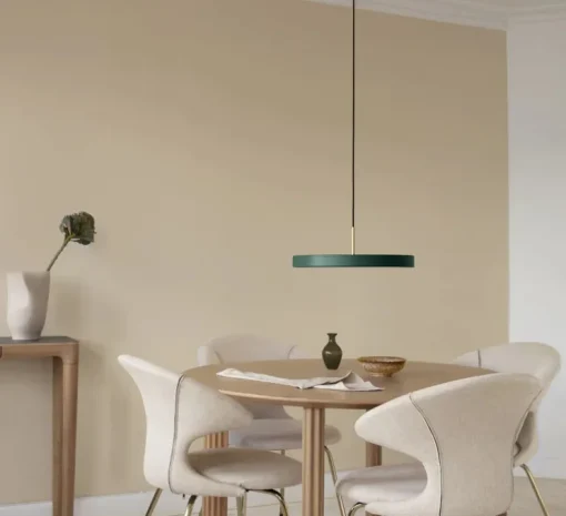 Suspension, Asteria Medium plus, vert forêt et laiton, LED, 2400-2700-3000K, 1600lm, Ø43cm, H14cm - Umage