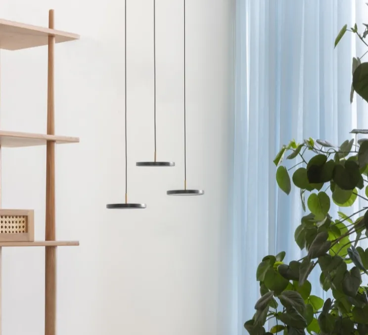 Suspension, Asteria Micro et Cluster 3, gris anthracite, LED, dim, 3000K, 370 lm, Ø25cm, H8,5cm - Umage