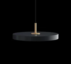 Suspension, Asteria Mini, gris anthracite, LED, 3000K, 900lm, Ø31cm, H14cm - Umage