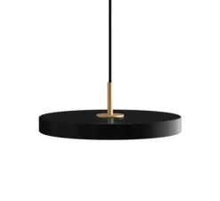 Suspension, Asteria Mini Plus, noir et laiton, LED, 2400-2700-3000K, 1200lm, Ø31cm, H10.5cm - Umage