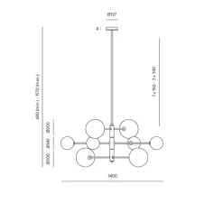 Suspension, Atom, laiton, Ø140cm, H54cm - Aromas del Campo