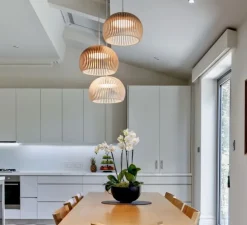 Suspension, Atto, bouleau,LED, 3000k, 1400lm, Ø34cm,H21 - Secto Design