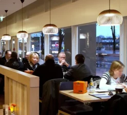 Suspension, Atto, noyer,LED, 3000k, 1400lm, Ø34cm, H21 - Secto Design