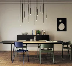 Suspension, A-Tube Nano medium sans rosace, chrome, LED, 3000K, 480 lm, Ø2cm, H60cm - Lodes