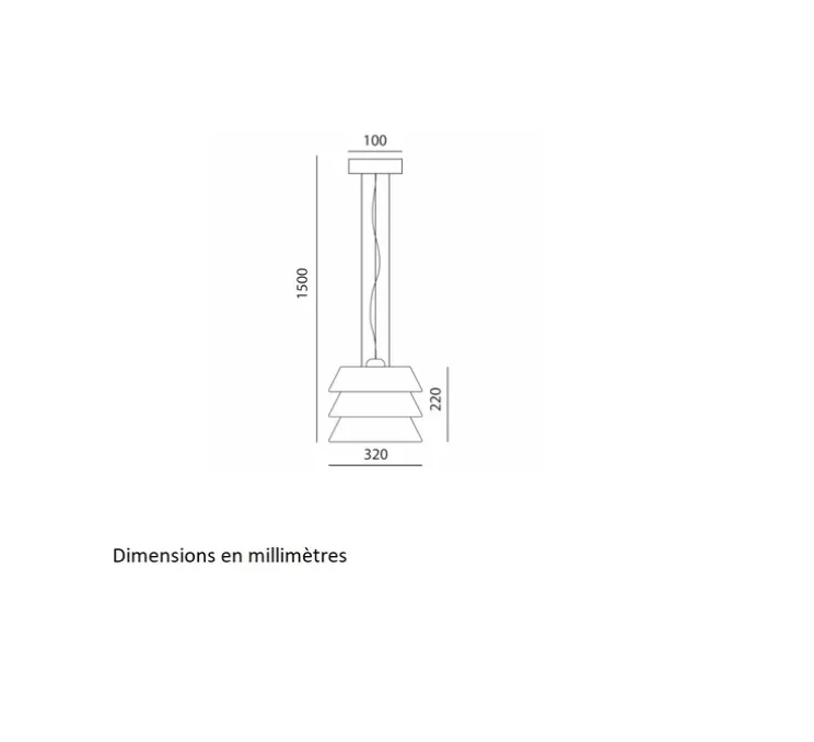 Suspension, Aura 1240/32, Brique mat, orange mat, abricot mat, Ø32cm, H22cm - Toscot