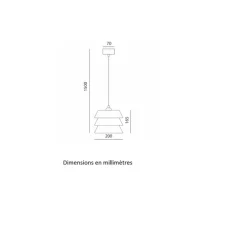 Suspension, Aura 1240/20, Moka mat, gris mat, abricot mat, Ø20cm, H16,5cm - Toscot