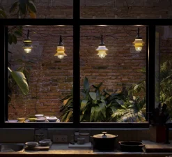 Suspension, baladeuse d'extérieur, Santorini, IP65, moutarde, H25,8cm - Marset