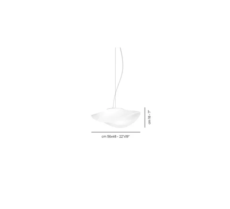 Suspension, Balance SP G, blanc brillant, E27, L56cm, H18cm - Vistosi