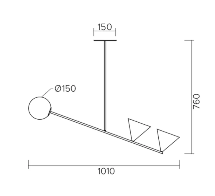 Suspension, Balancing, noir, L101cm, H76cm - atelier Areti