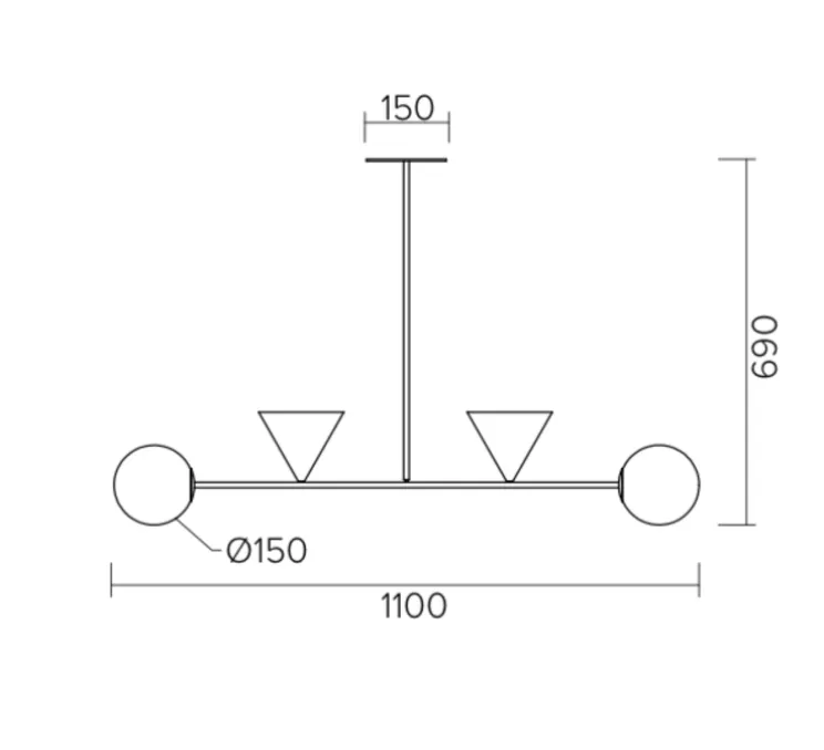 Suspension, Balancing Variations, noir, L110cm, H69cm - Atelier Areti