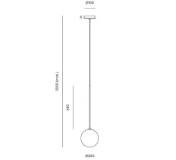 Suspension, Ball, noir mat, Ø20cm, H68cm - Aromas del Campo