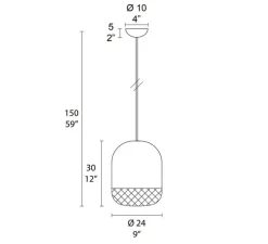 Suspension, Balloton 7213/1 Pill, blanc et transparent, Ø24cm, H30cm - MM Lampadari