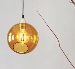 Suspension, Ballroom, orange, bague or, Ø20cm - Design by us