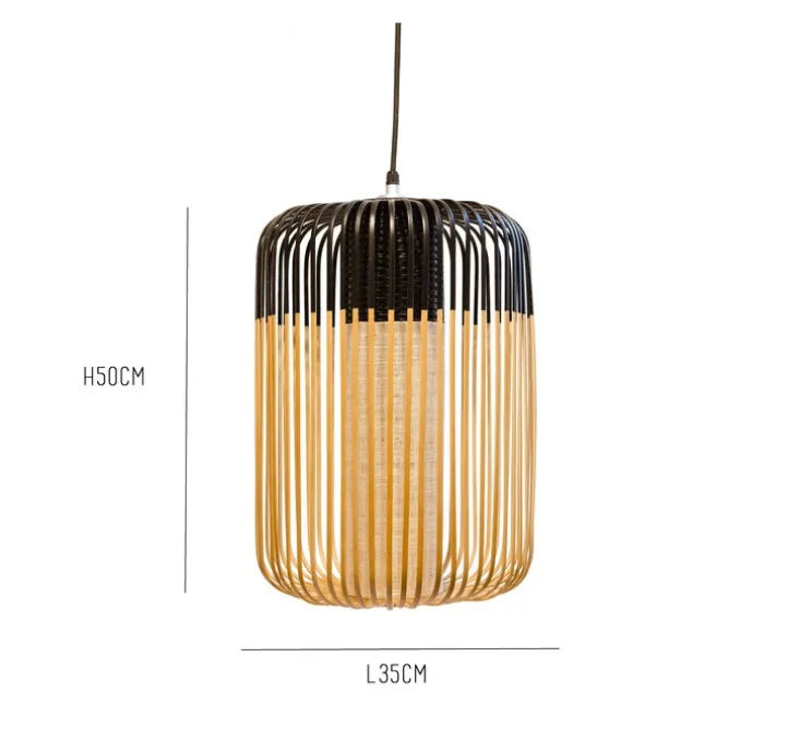 Suspension, Bamboo light outdoor L, noir, Ø35cm, H50cm - Forestier
