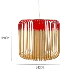 Suspension, Bamboo light outdoor M, rouge, Ø45cm, H40cm - Forestier