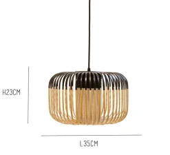 Suspension, Bamboo Light S, noir, H23cm, Ø35cm - Forestier